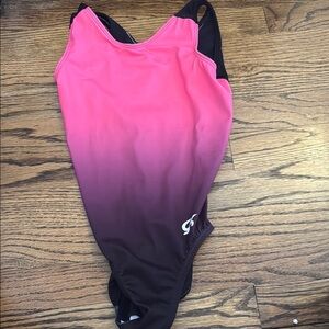 Gradient Pink and Black Gymnastics Leotard